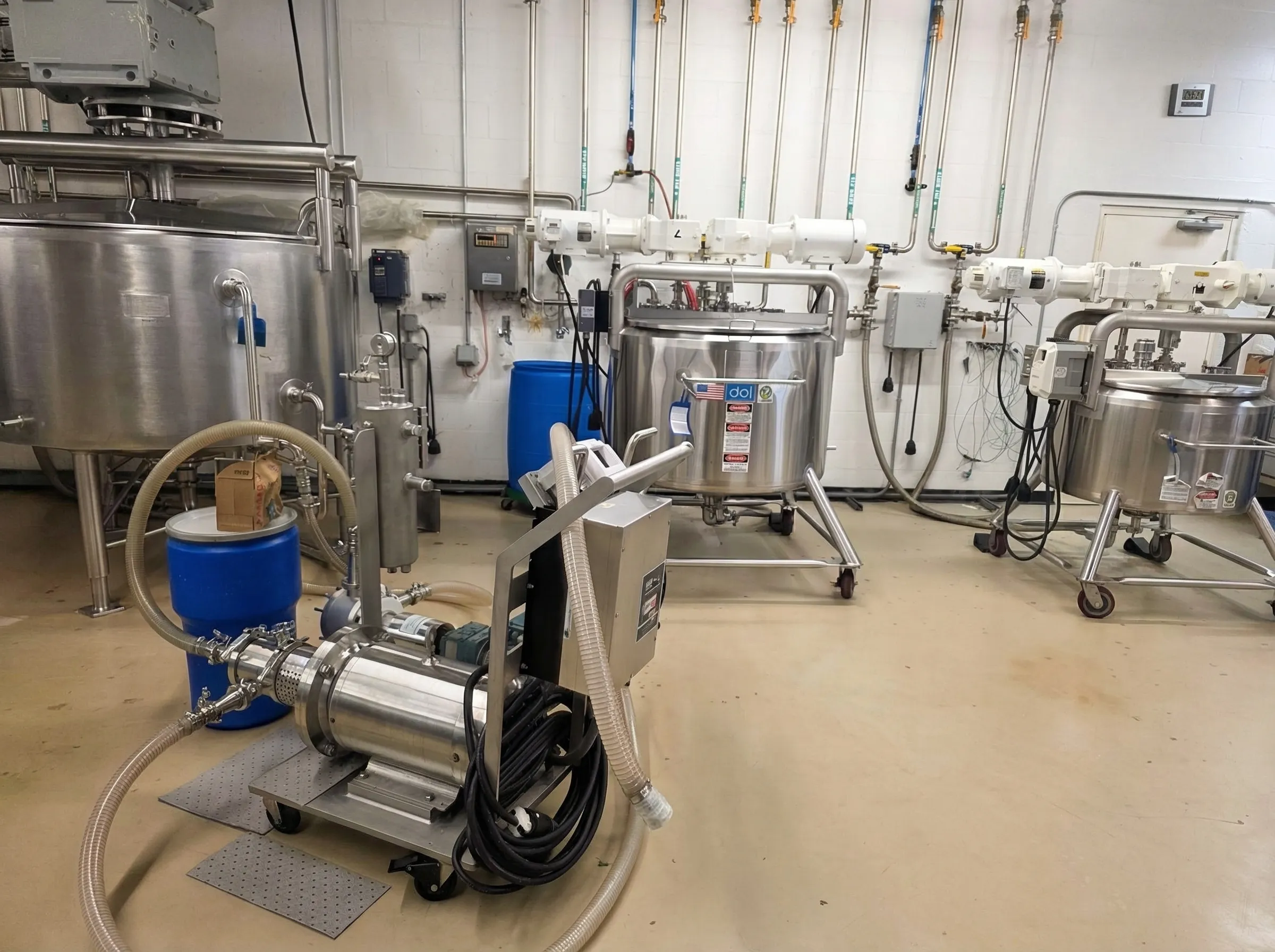 Dakota Biotech compounding facility with 316L stainless steel tanks and DCI equipment